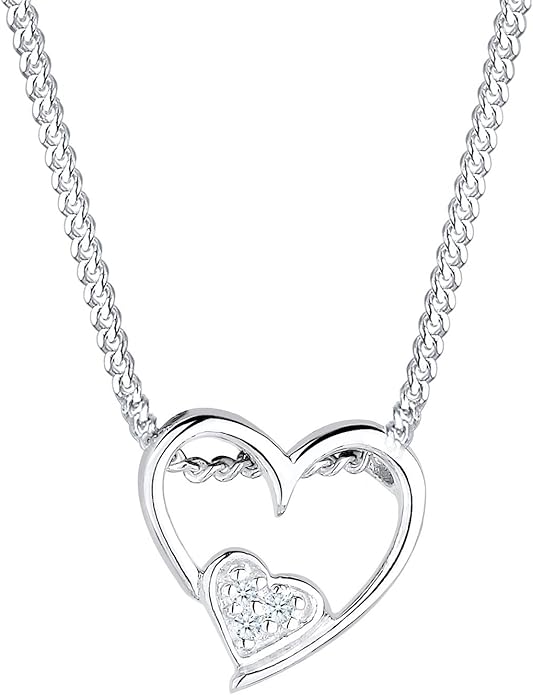 1000标准纯银 xilion 切割钻石项链 银色 : 亚马逊中国: 珠宝首饰